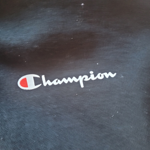 Champion Small Script Hoodie Sweatshirt Women's Size S Black Pullover Logo - Picture 3 of 6